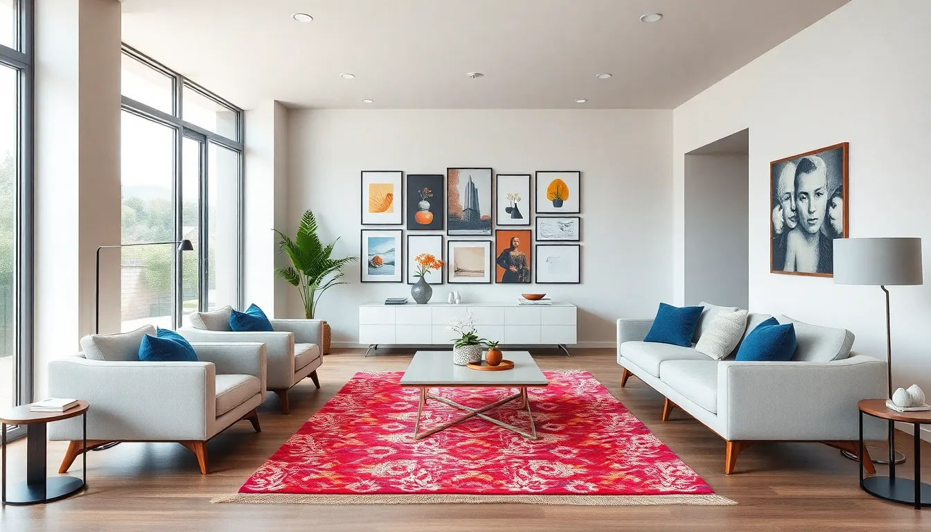 modern living space showcasing principles of design and decor.